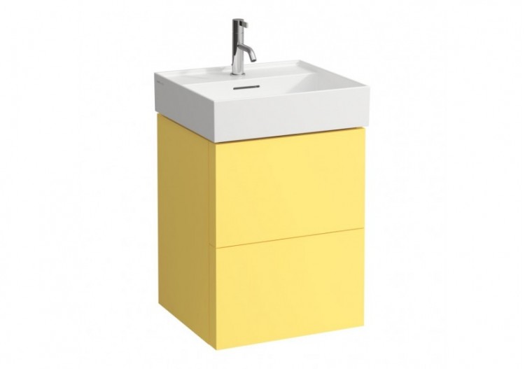 Meuble sous lavabo 2 tiroirs Kartell Jaune moutarde 480 x 450 x 600 mm - H4075090336441 - Laufen
