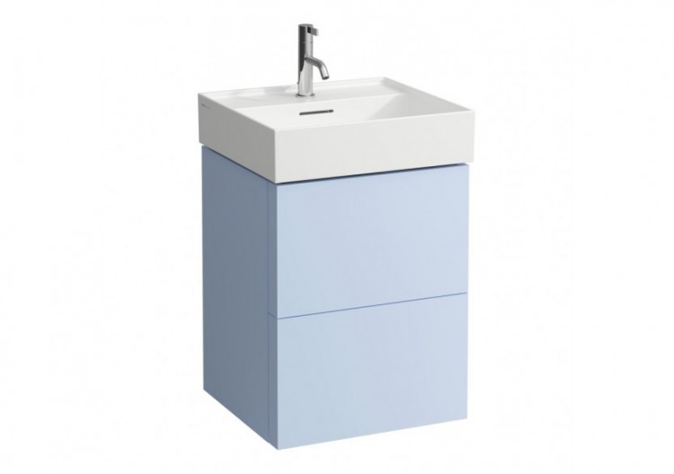 Meuble sous lavabo 2 tiroirs Kartell Gris-bleu 480 x 450 x 600 mm - H4075090336451 - Laufen