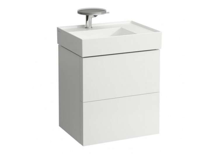 Meuble sous lavabo 2 tiroirs Kartell Blanc mat 580 x 450 x 600 mm - H4075580336401 - Laufen
