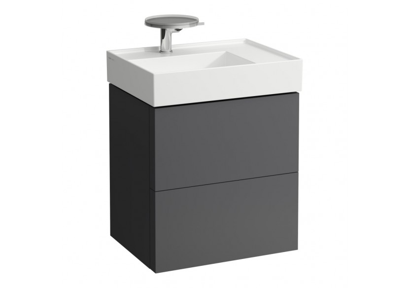 Meuble sous lavabo 2 tiroirs Kartell Gris ardoise 580 x 450 x 600 mm - H4075580336421 - Laufen
