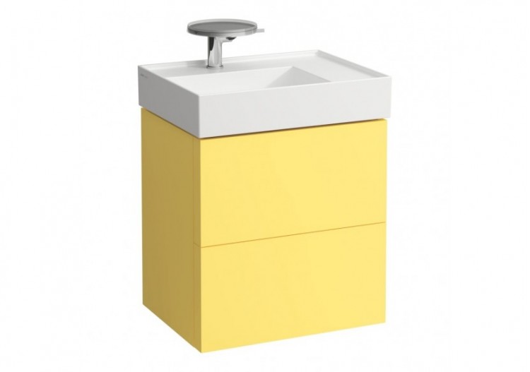 Meuble sous lavabo 2 tiroirs Kartell Jaune moutarde 580 x 450 x 600 mm - H4075580336441 - Laufen