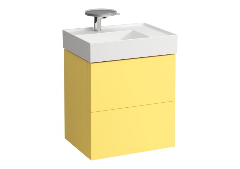 Meuble sous lavabo 2 tiroirs Kartell Jaune moutarde 580 x 450 x 600 mm - H4075580336441 - Laufen