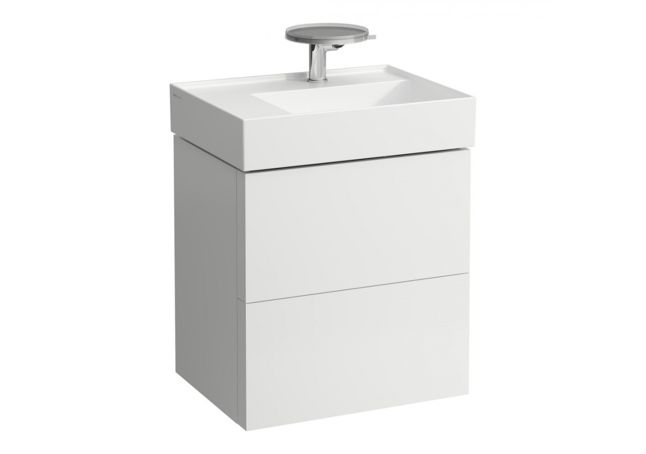 Meuble sous lavabo 2 tiroirs Kartell Blanc mat 580 x 450 x 600 mm - H4075680336401 - Laufen