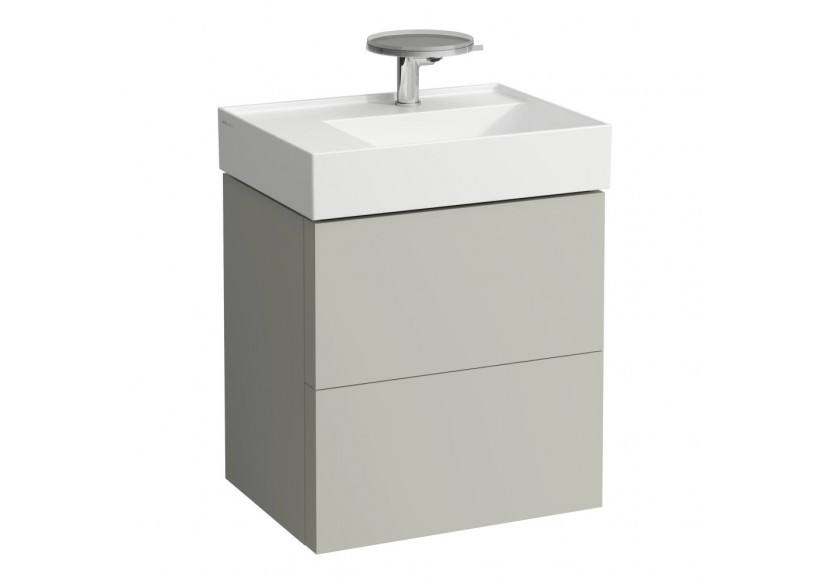 Meuble sous lavabo 2 tiroirs Kartell Gris silex 580 x 450 x 600 mm - H4075680336411 - Laufen