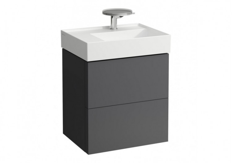 Meuble sous lavabo 2 tiroirs Kartell Gris ardoise 580 x 450 x 600 mm - H4075680336421 - Laufen