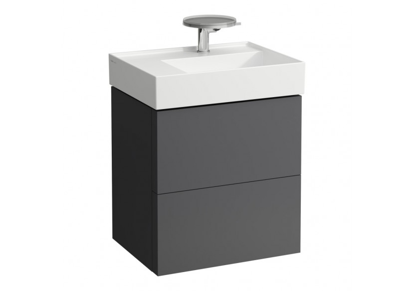 Meuble sous lavabo 2 tiroirs Kartell Gris ardoise 580 x 450 x 600 mm - H4075680336421 - Laufen