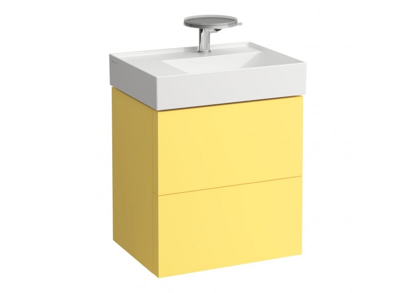 Meuble sous lavabo 2 tiroirs Kartell Jaune moutarde 580 x 450 x 600 mm - H4075680336441 - Laufen