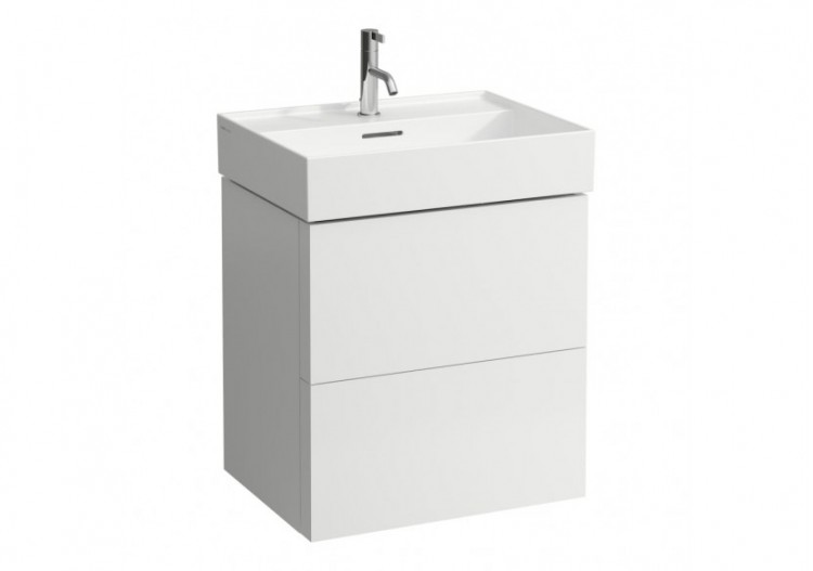 Meuble sous lavabo 2 tiroirs Kartell Blanc mat 580 x 450 x 600 mm - H4075690336401 - Laufen