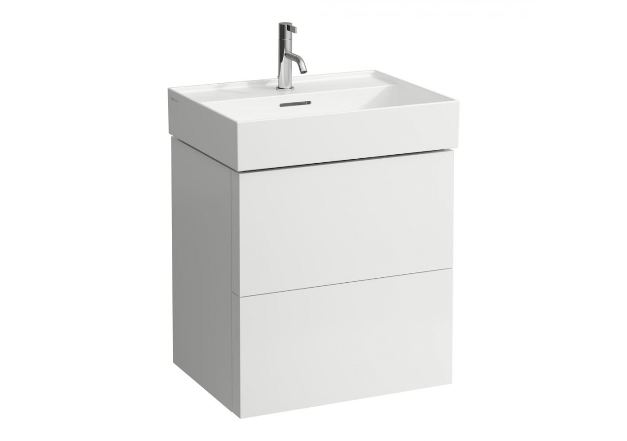 Meuble sous lavabo 2 tiroirs Kartell Blanc mat 580 x 450 x 600 mm - H4075690336401 - Laufen