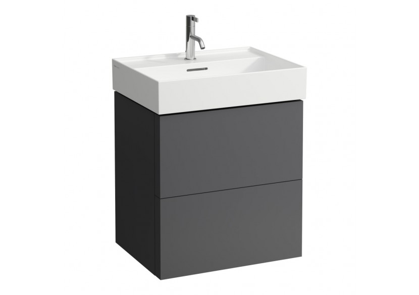 Meuble sous lavabo 2 tiroirs Kartell Gris ardoise 580 x 450 x 600 mm - H4075690336421 - Laufen