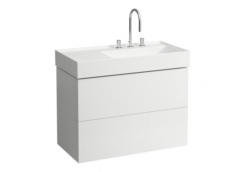 Meuble sous lavabo 2 tiroirs Kartell Blanc mat 880 x 450 x 600 mm - H4076080336401 - Laufen