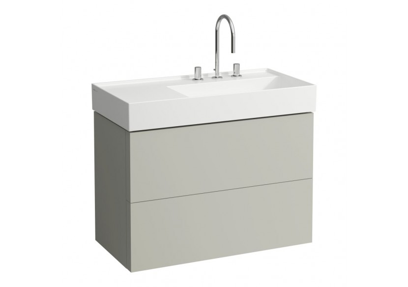 Meuble sous lavabo 2 tiroirs Kartell Gris silex 880 x 450 x 600 mm - H4076080336411 - Laufen