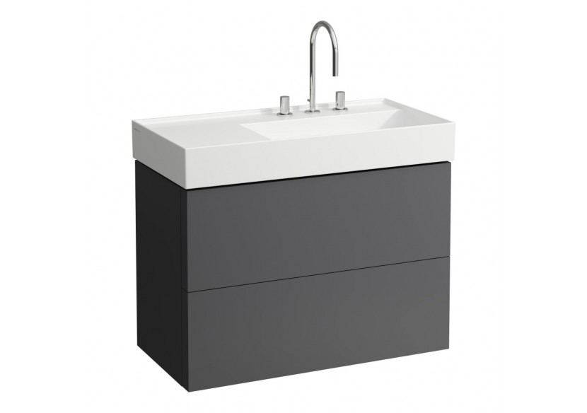 Meuble sous lavabo 2 tiroirs Kartell Gris ardoise 880 x 450 x 600 mm - H4076080336421 - Laufen