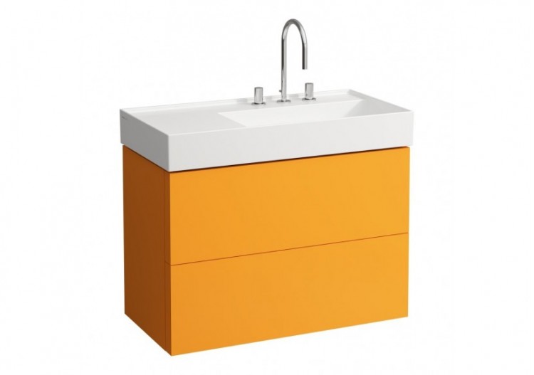 Meuble sous lavabo 2 tiroirs Kartell Ocre 880 x 450 x 600 mm - H4076080336431 - Laufen
