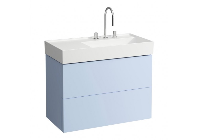 Meuble sous lavabo 2 tiroirs Kartell Gris-bleu 880 x 450 x 600 mm - H4076080336451 - Laufen