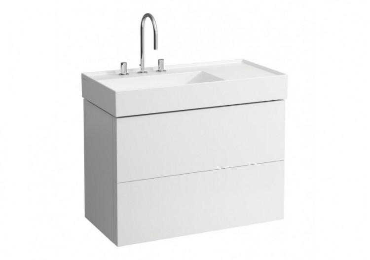 Meuble sous lavabo 2 tiroirs Kartell Blanc mat 880 x 450 x 600 mm - H4076180336401 - Laufen