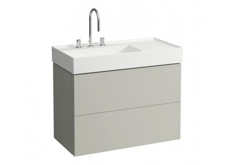Meuble sous lavabo 2 tiroirs Kartell Gris silex 880 x 450 x 600 mm - H4076180336411 - Laufen