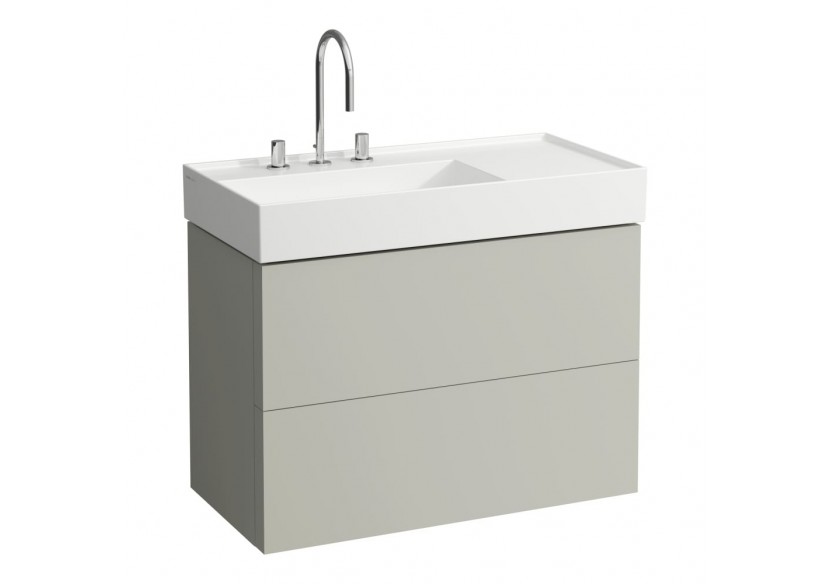Meuble sous lavabo 2 tiroirs Kartell Gris silex 880 x 450 x 600 mm - H4076180336411 - Laufen