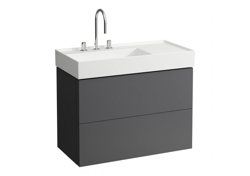 Meuble sous lavabo 2 tiroirs Kartell Gris ardoise 880 x 450 x 600 mm - H4076180336421 - Laufen