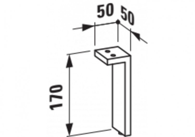 Jeu de pieds réglables (2 pièces) surface en aluminium anodisé Kartell Chromé 50 x 50 x 170 mm - H4076200330041 - Laufen 2