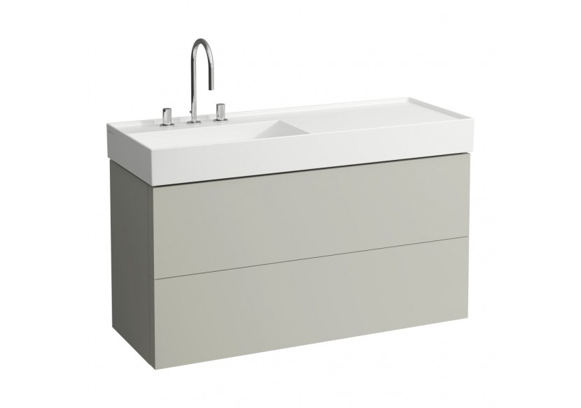 Meuble sous lavabo 2 tiroirs Kartell Gris silex 1180 x 450 x 600 mm - H4076480336411 - Laufen