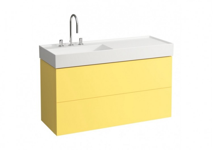 Meuble sous lavabo 2 tiroirs Kartell Jaune moutarde 1180 x 450 x 600 mm - H4076480336441 - Laufen