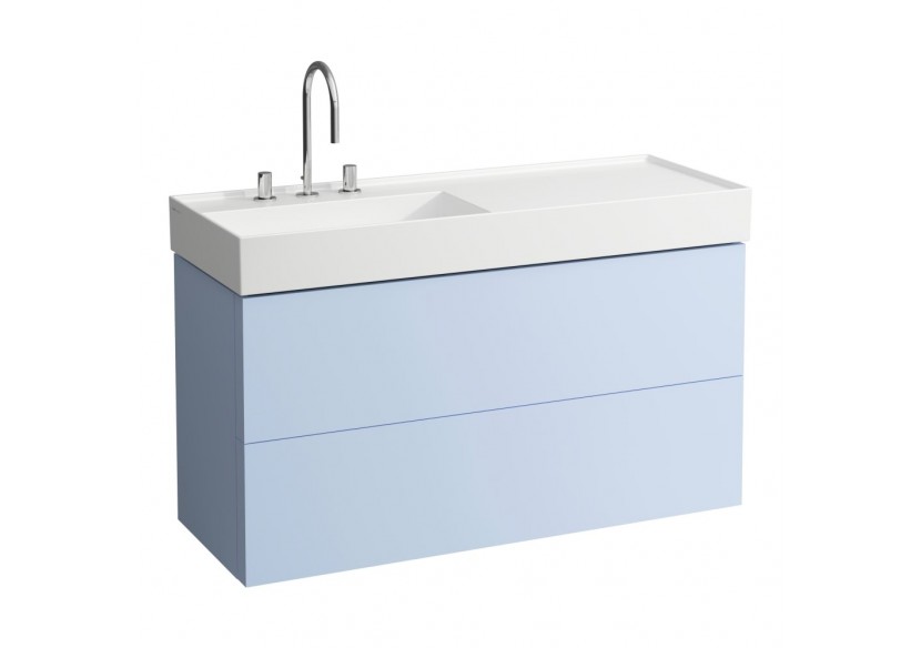 Meuble sous lavabo 2 tiroirs Kartell Gris-bleu 1180 x 450 x 600 mm - H4076480336451 - Laufen