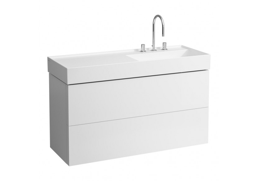 Meuble sous lavabo 2 tiroirs Kartell Blanc mat 1180 x 450 x 600 mm - H4076490336401 - Laufen
