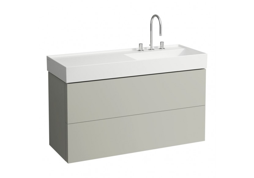 Meuble sous lavabo 2 tiroirs Kartell Gris silex 1180 x 450 x 600 mm - H4076490336411 - Laufen