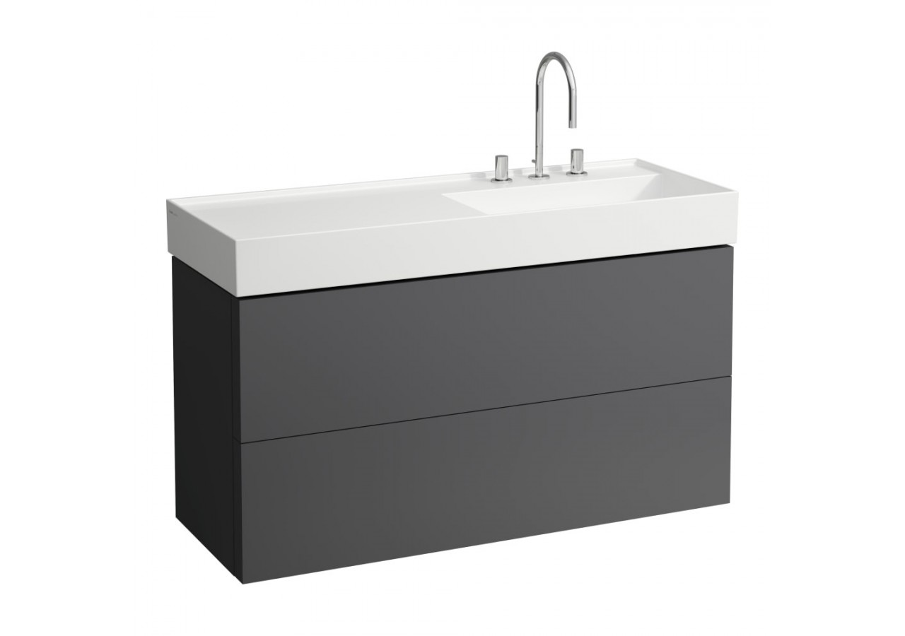 Meuble sous lavabo 2 tiroirs Kartell Gris ardoise 1180 x 450 x 600 mm - H4076490336421 - Laufen