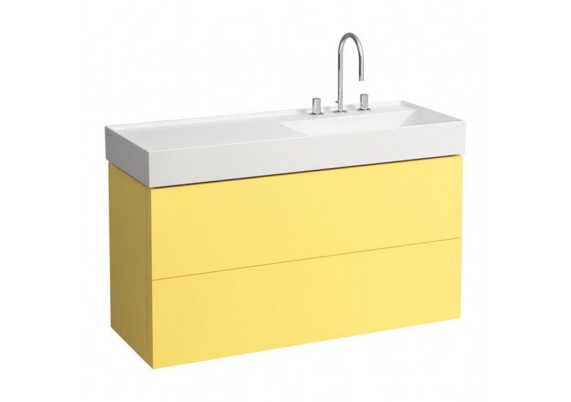 Meuble sous lavabo 2 tiroirs Kartell Jaune moutarde 1180 x 450 x 600 mm - H4076490336441 - Laufen