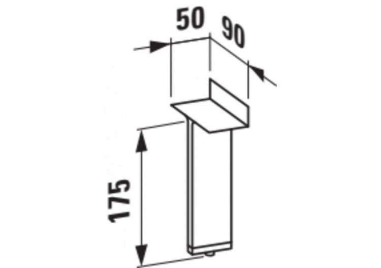 Jeu de pieds réglables (2 pièces) Kartell 10 x 50 x 175 mm - H4076600330001 - Laufen 2