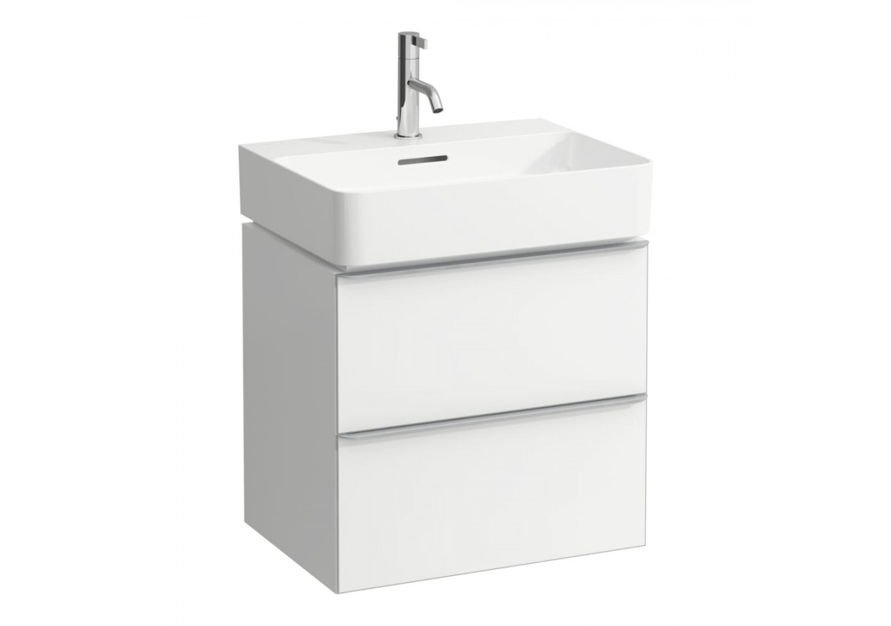 Meuble sous lavabo 2 tiroirs Space Orme foncé, avec poignée aluminium brun foncé 535 x 410 x 520 mm - H4101221601031 - Laufen