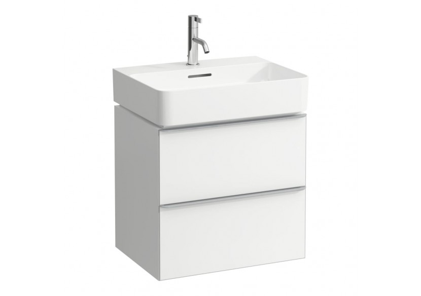 Meuble sous lavabo 2 tiroirs Space Orme foncé, avec poignée aluminium brun foncé 535 x 410 x 520 mm - H4101221601031 - Laufen