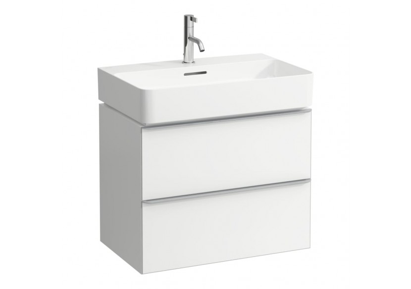 Meuble sous lavabo 2 tiroirs Space Orme foncé, avec poignée aluminium brun foncé 635 x 410 x 520 mm - H4101621601031 - Laufen