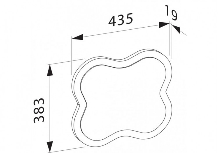 Miroir 'fleur' Florakids Rouge de Chine 435 x 21 x 383 mm - H4616010034691 - Laufen 2