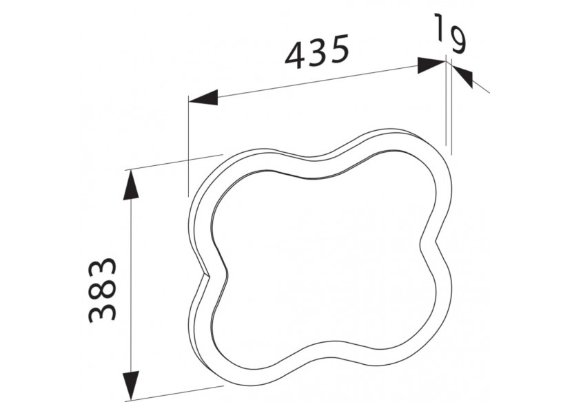 Miroir 'fleur' Florakids Rouge de Chine 435 x 21 x 383 mm - H4616010034691 - Laufen