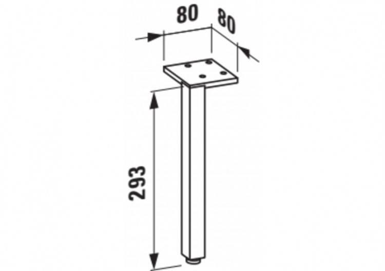 Jeu de 2 pieds en aluminium Laufen pro s Chromé 80 x 80 x 293 mm - H4831050960041 - Laufen 2