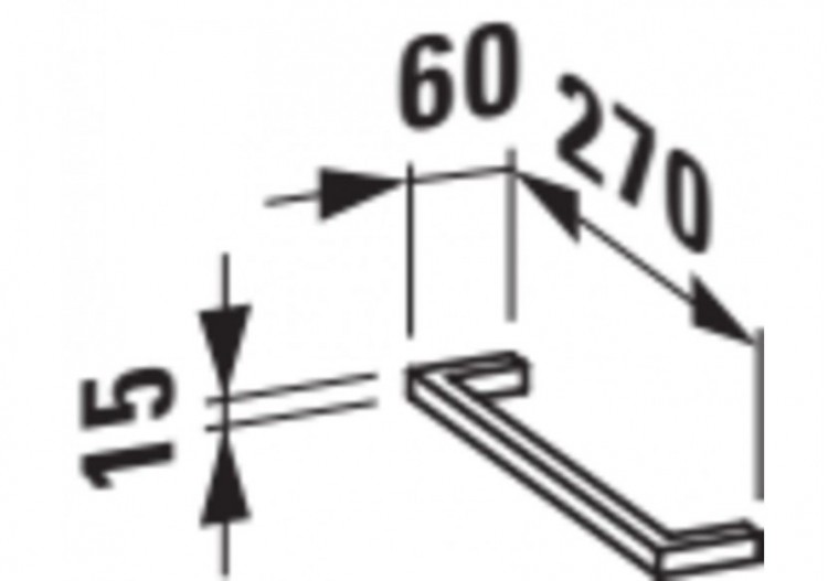 Porte-serviettes latéral 270 mm pour meuble Case Aluminium anodisé brillant - H4909501040001 - Laufen 2