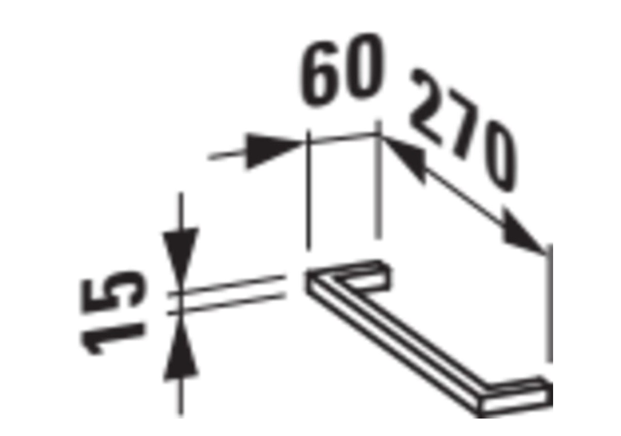 Porte-serviettes latéral 270 mm pour meuble Case Aluminium anodisé - H4909501050001 - Laufen