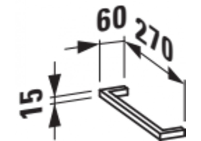 Porte-serviettes latéral 270 mm pour meuble Case Aluminium brun foncé - H4909501060001 - Laufen