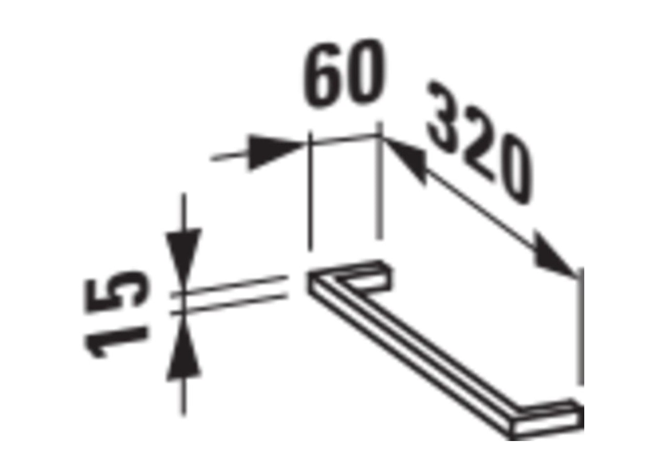 Porte-serviettes latéral 320 mm pour meuble Case Aluminium anodisé - H4909511050001 - Laufen