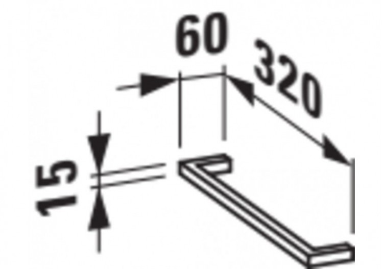 Porte-serviettes latéral 320 mm pour meuble Living Aluminium brun foncé - H4909511060001 - Laufen 2