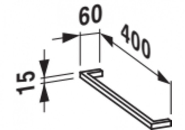 Porte-serviettes latéral 400 mm pour meuble Case Aluminium anodisé brillant - H4909521040001 - Laufen 2