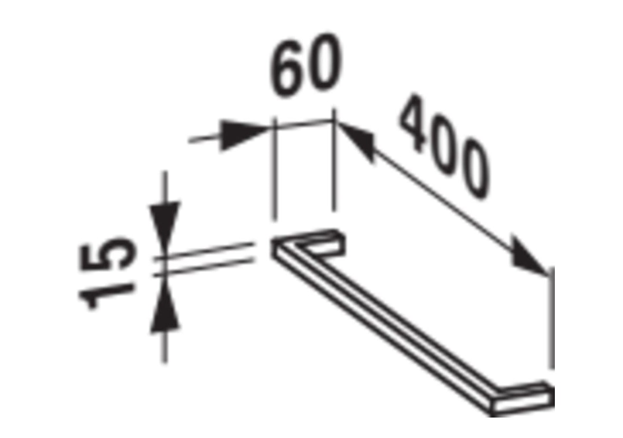 Porte-serviettes latéral 400 mm pour meuble Case Aluminium anodisé - H4909521050001 - Laufen