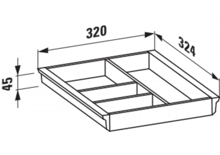 Compartiment de rangement pour tiroir Case Blanc brillant 320 x 325 x 45 mm - H4954061606311 - Laufen 2