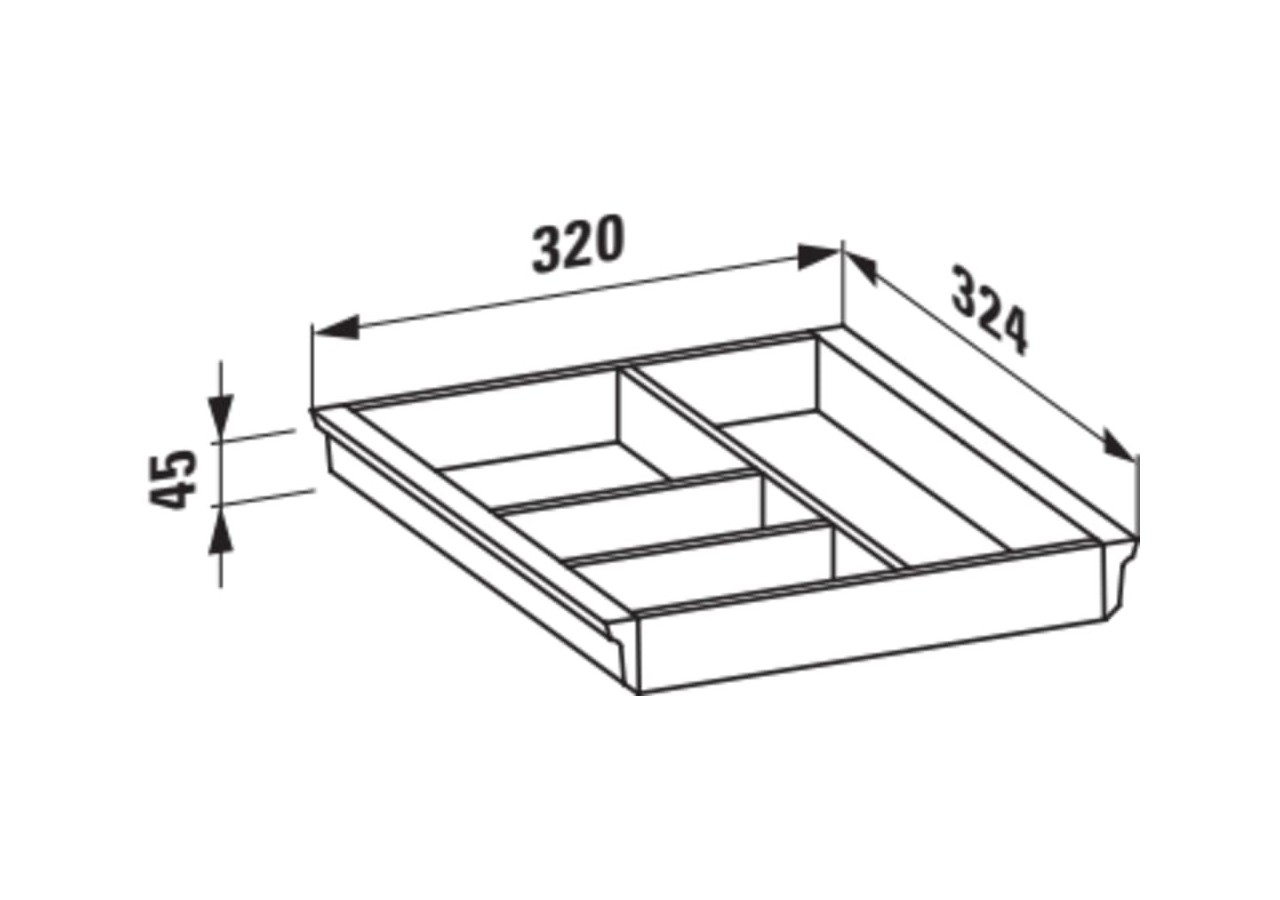 Compartiment de rangement pour tiroir Case Blanc brillant 320 x 325 x 45 mm - H4954061606311 - Laufen