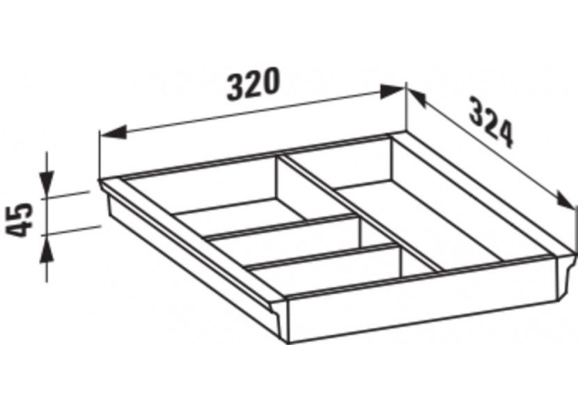 Compartiment de rangement pour tiroir Case Blanc brillant 320 x 325 x 45 mm - H4954061606311 - Laufen