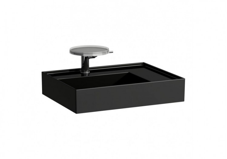 Lavabo mural ou à poser sur meuble Kartell Noir brillant 600 x 460 x 150 mm - H8103340201121 - Laufen