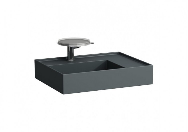 Lavabo mural ou à poser sur meuble Kartell Graphite mat 600 x 460 x 150 mm - H8103347581581 - Laufen
